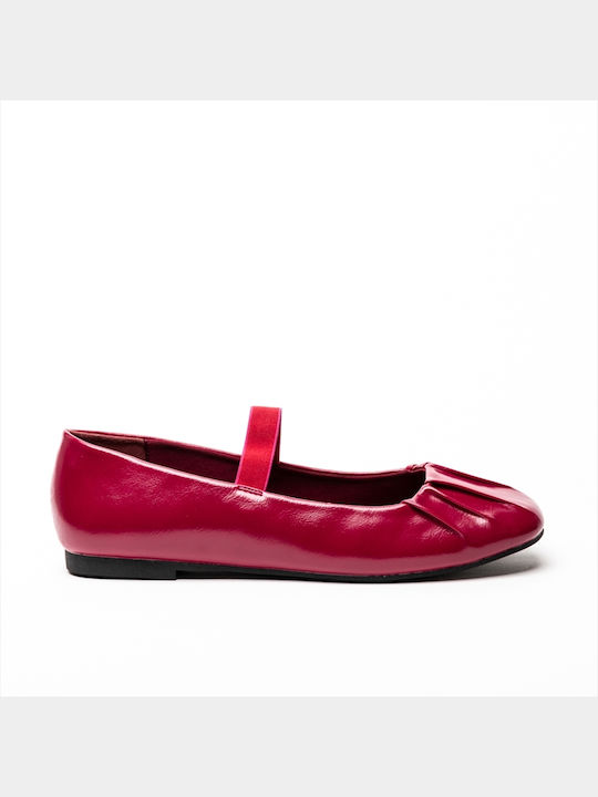 Miss Belgini Faltige Ballerinas Rot