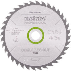 Fierăstrău Circular cu Acumulator Metabo Hw Ct 165x20x38z pentru Tăierea Lemnului Profesionist