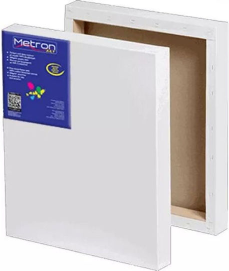 Metron Καμβάς σε Τελάρο Λευκός Ορθογώνιος με Σφήνες 25x35εκ. 1τμχ