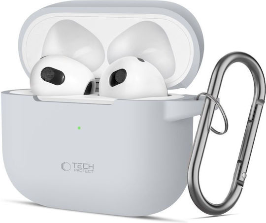 Tech-Protect Silicone Hook Θήκη Σιλικόνης με Γάντζο σε Γκρι χρώμα για Apple AirPods 3