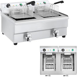 Double Chamber Commercial Deep Fryer Taps 230v 2x16l Double Chamber Commercial Deep Fryer Taps 230v 2x16l