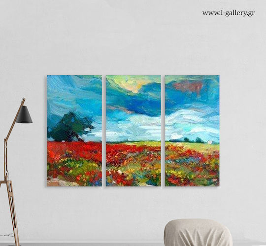 I-gallery Τρίπτυχος Πίνακας σε Καμβά 100x100cm