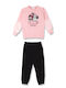 Nek Kids Wear Kids Sweatpants Set Pink/black 2pcs