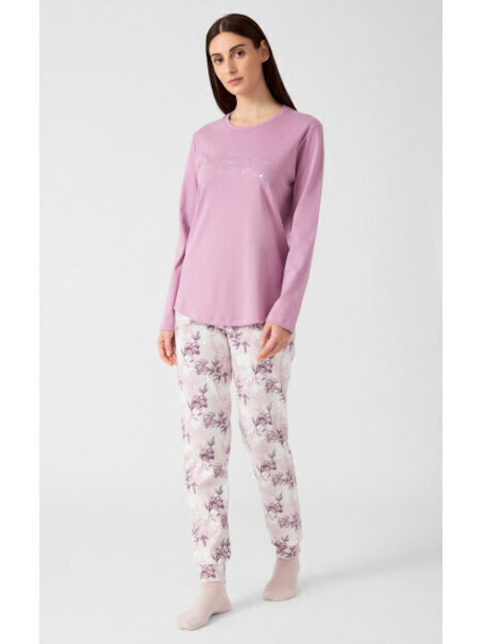 Minerva Winter Women's Pyjama Set Lilac, Purple Shadows Floral