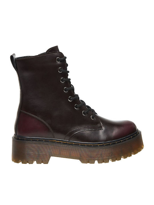 Stiefeletten Damen Burgundisch