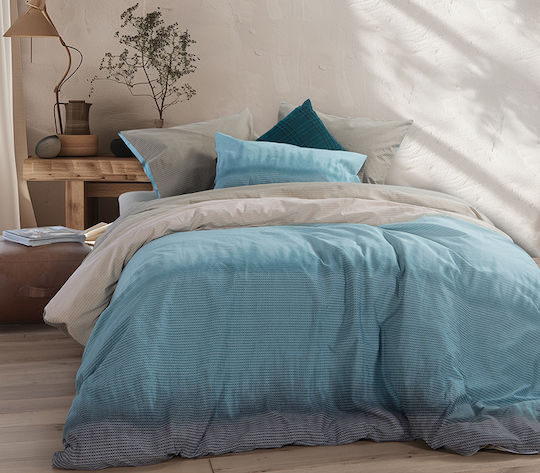 Nef-Nef Homeware Комплект Плик за Завивка Памучен Кинг Сайз с 2 Калъфки 240x230 Honor Петрол