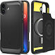 Spigen Rugged Armor Magfit Umschlag Rückseite Kunststoff 0.3mm Matte Black (iPhone 16 Plus)