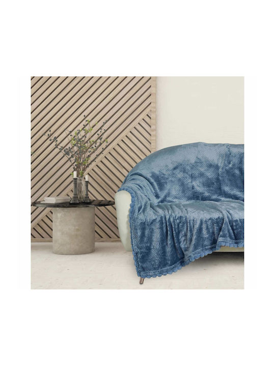 Das Home Winter 1186 Decke Fleece Couch 130x170cm Blau