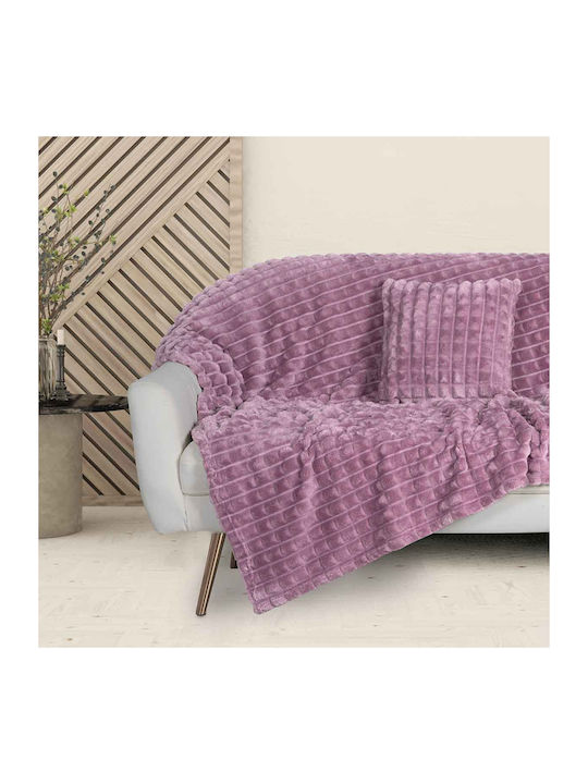 Das Home Winter 1358 Κουβέρτα Fleece Καναπέ 130x170εκ. Dusty Purple
