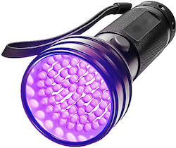 Led Uv Flashlight Zola Waterproof Aluminum 51 Leds Length 15 Cm Black