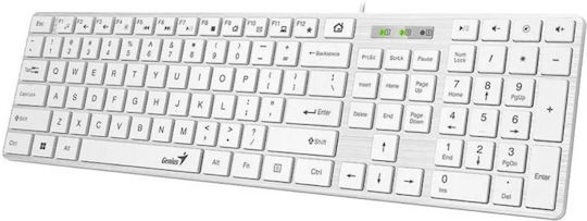 Genius SlimStar 126 Nur Tastatur Englisch US Weiß