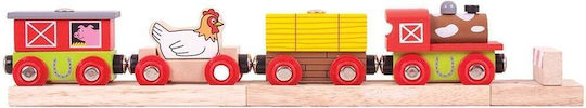 Big Jigs Farm Set cu Trenuleț din Lemn pentru 3++ Ani