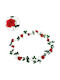 Globostar 78129 Künstliche Hängepflanze Dekorative Blumengirlande 10 Rote Rosen & Grünes Laub M20 X H220 X W20cm