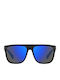 Polaroid Unisex Sonnenbrille mit Schwarz Kunststoff Gestell und Blau Polarisiert Spiegel Linse PLD2162/S 0VK/5X