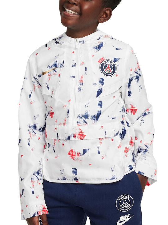 Geci pentru copii Sport cu captuseala și Cu glugă Alb / Auriu Metallic Windrunner