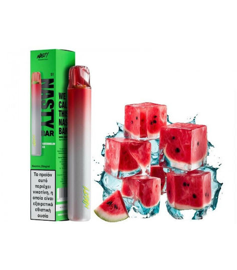 Nasty Juice Електронна Цигара за Еднократна Употреба 600 Вдишвания Watermelon Ice 2мл 20мг