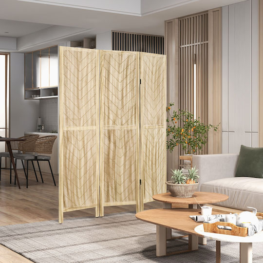 HomCom Decorativ Paravan Lemn 120x170cm