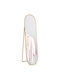 HomCom Boden- oder Standspiegel Oval mit Gold Metallischem Rahmen 159x41cm
