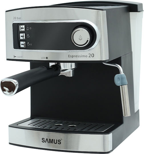 Samus Espressimo 20 Μηχανή Espresso 850W Πίεσης 15bar Ασημί