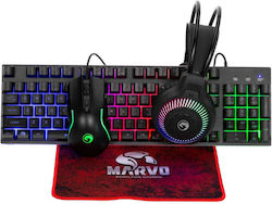 Marvo CM416 Мембранен - Комплект с мишка (Английски US) Marvo CM416 Мембранен - Комплект с мишка (Английски US)