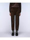 Women's Fabric Cargo Trousers Brown