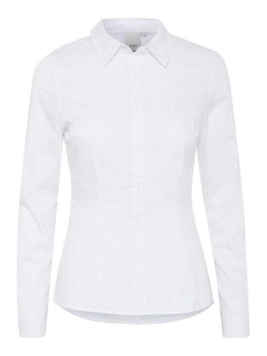 ICHI Women's Long Sleeve Shirt White