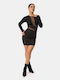 Dress with See-Through Details Black