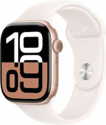 Apple Watch Series 10 46mm Rose Gold με Light Blush Sport Band