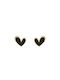 Sequoia Women's Hypoallergenic Heart-Shaped Enamel Earrings Er-0026 Black