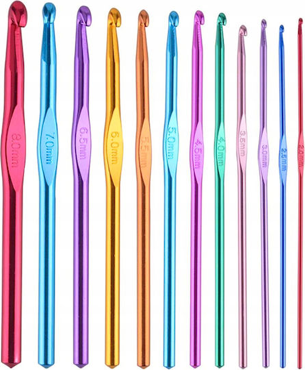 Zola Crochet Set 12 Pieces Different Sizes Colours From 2 Mm To 8 Mm
