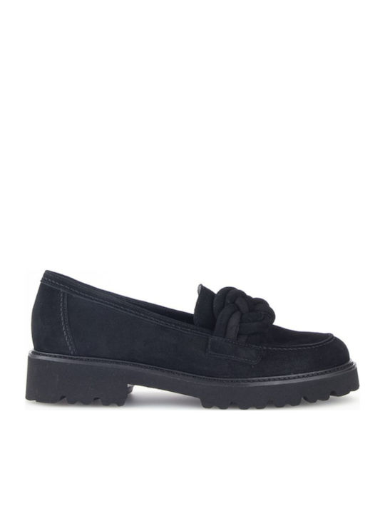 Gabor Leather Women's Moccasins in Black Color