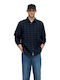 Selected Long-sleeved Corduroy Shirt in Wide Line Checked Blue