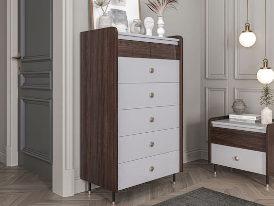 Συρταριέρα Κρεβατοκάμαρας Forza mit 6 Schubladen Boras/oak-ashy 120x42x70cm