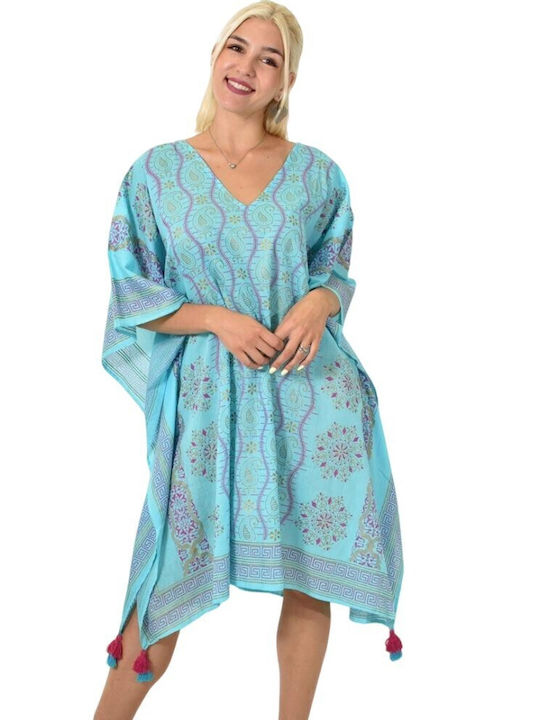 Potre Damen Kaftan Strand Blue