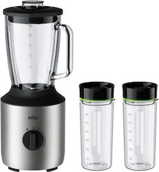 Braun PowerBlend 3 Mixer mit Glas-Kanäta 600 ml 800W Silber Braun PowerBlend 3 Mixer mit Glas-Kanäta 600 ml 800W Silber