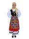 Traditional Kids Costume Kefallonitissa with Scarf with 3 Rows Necklace with 45 Coins