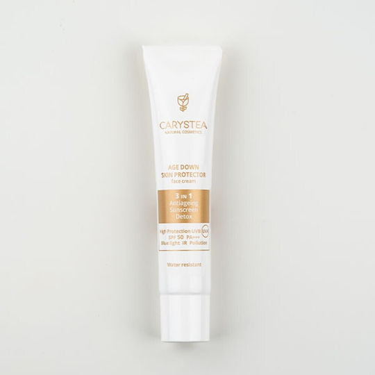 Carystea Age Down 3 in 1 Skin Protector Αντηλιακή Κρέμα Προσώπου SPF50+ 40ml