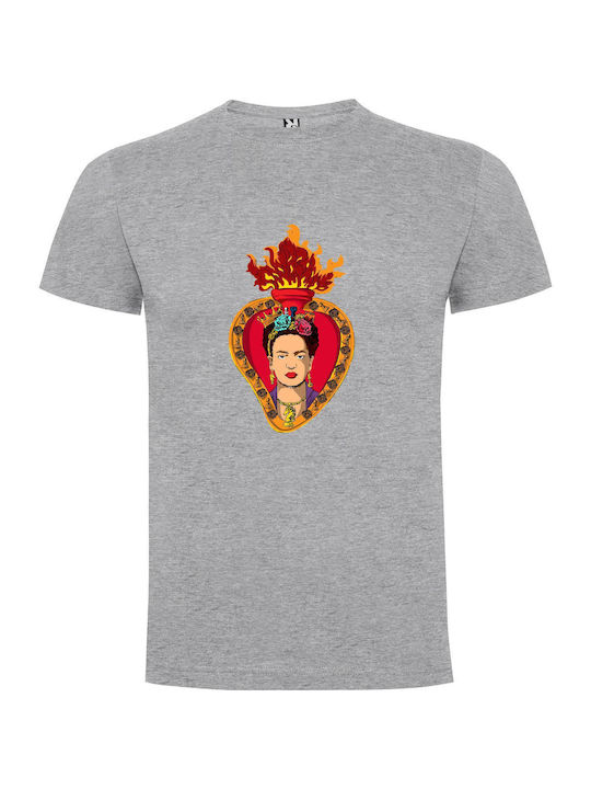 Regal Frida: Transcendent Art T-shirt Frida Kahlo Gray Baumwolle