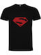 Supreme Superman: Hd Wallpaper T-shirt Superman Μαύρο Βαμβακερό