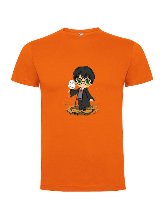 Enchanting Harry Potter Art T-shirt Harry Potter Orange Cotton