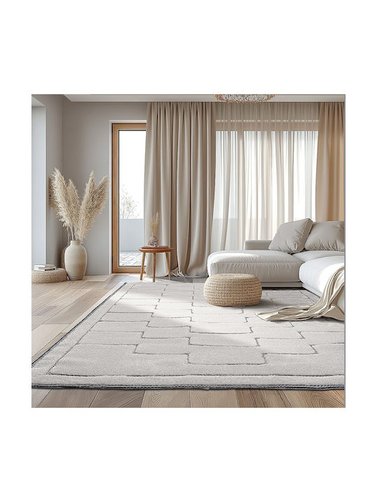 Beauty Home Cozy Art 9636 Σετ Μοντέρνα Χαλιά Κρεβατοκάμαρας Βαμβακερά Εκρού 2024963600068 3τμχ