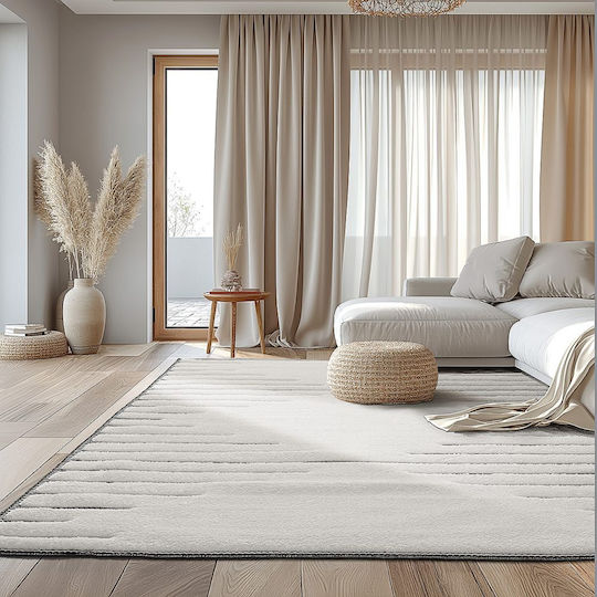 Beauty Home Cozy Art 9637 Modern Cotton Bedroom Rugs Set Ecru 2024963700065 3pcs