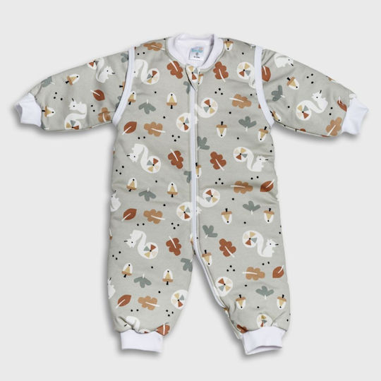 Tender Winter Baby Sleeping Bag with Detachable Sleeves Squirrel Mint