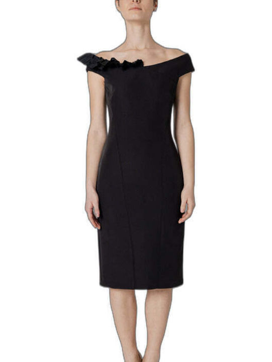 Sandro Ferrone Dress with Ruffle Black