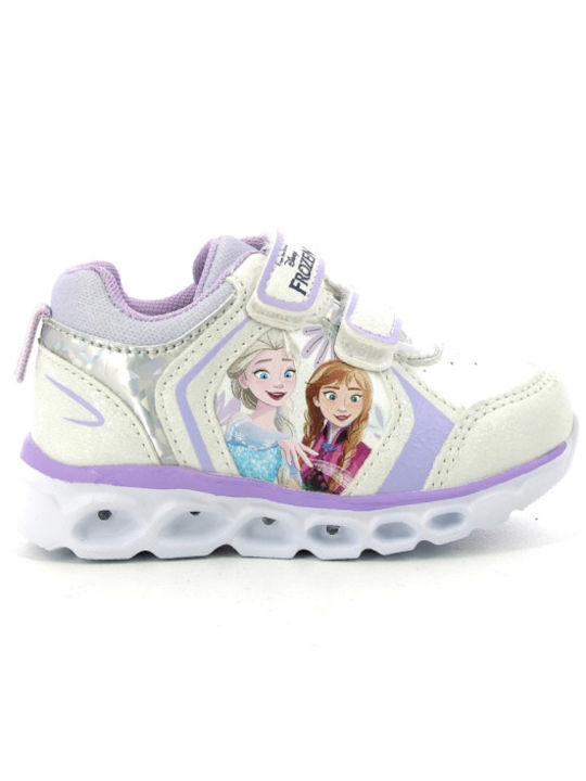 Disney Kinder-Sneaker mit Klettverschluss & Lichtern Weiß