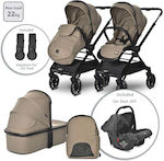 Lorelli Jasper Adjustable 3 in 1 Baby Stroller Suitable for Newborn Brown