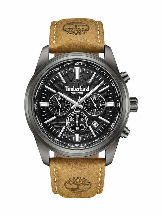 Timberland Northbridge Men's Watch 45mm Chronograph Battery with Brown Leather Strap