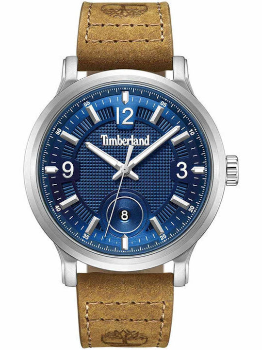 Timberland Driscoll Ανδρικό Ρολόι 46mm Μπαταρίας με Καφέ Δερμάτινο Λουράκι
