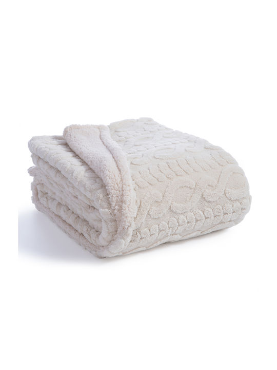 Nef-Nef Homeware Germain Blanket Sherpa Sofa 130x180cm Ecru