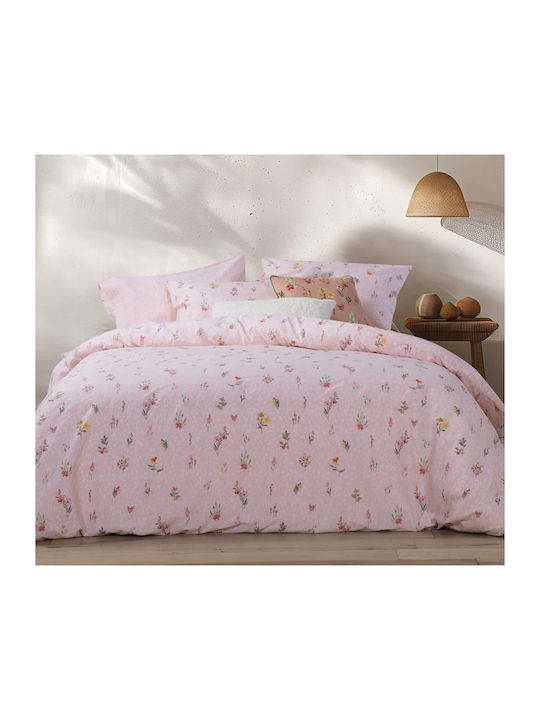 Nef-Nef Homeware Сет Чаршафи 170x270см. Plant Розов 3бр